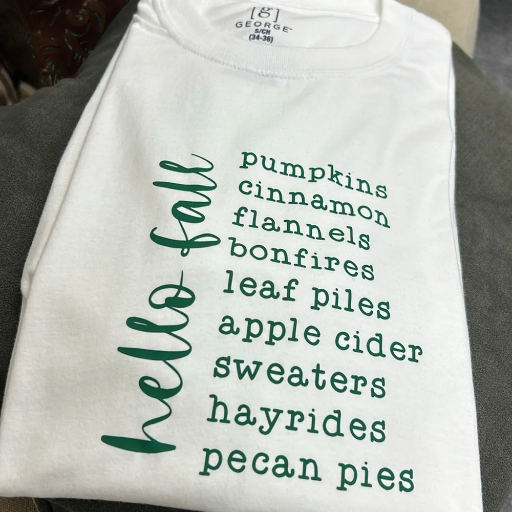 Custom Made White Tee for Fall - Picture 3 of 4